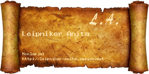Leipniker Anita névjegykártya